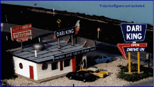 Kit de structure découpée au laser Blair Line 1/87 HO ANNÉES 1940 DARI-KING DRIVE-IN RESTAURANT - Photo 3 sur 5