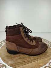 UGG Cayli Women's Waterproof Leather Suede Lace Up Coconut Shell Boots Size 7