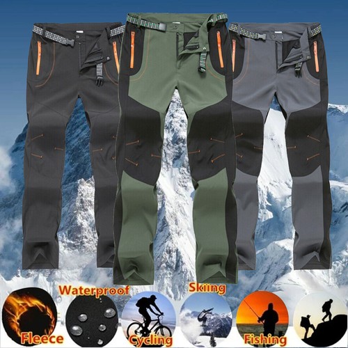 Mens Thick Thermal Fleece Trousers Waterproof Outdoor Tactical Combat Work Pants eBay