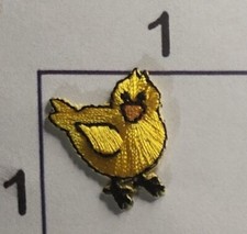 Tiny Yellow Chick Chickadee Patch Bird Embroidered Iron On Applique