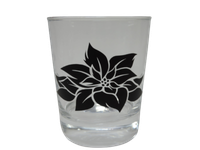 "Teelicht Glas Windlicht Maritim Print \"Blume\"Handmade Unikat Party Trinkglas"