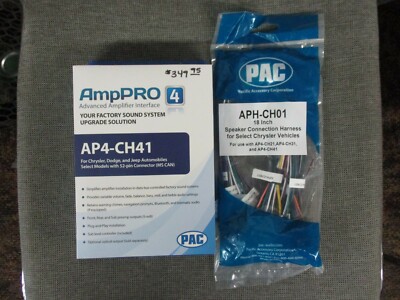PAC AP4-CH41 R.2 AMPPRO4 AMP INTERFACE CHRYSLER DODGE JEEP + APH-CH01 HARNESS NR
