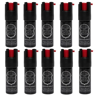 10 Pack .50oz Police Magnum Pepper Spray Self Defense - Hot Tactical OC Strength