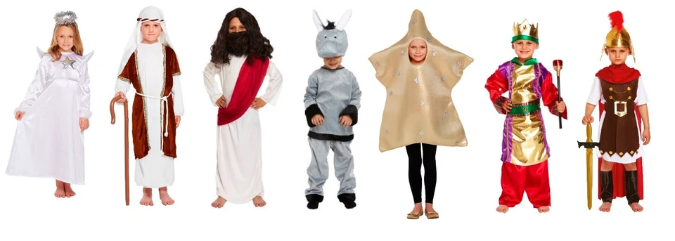 Kids NATIVITY SCHOOL PLAY FANCY DRESS COSTUME Boys Girls Christmas Xmas Outfit - Image 3 of 4