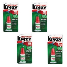 Krazy Glue KG92548R Brush-On Glue, 5 g Tube Pack of 4 