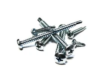 (10) 10x2 Phillips Pan Head Zinc Plated Self Drilling Screws