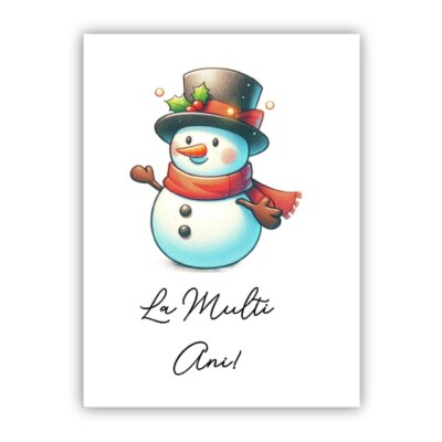 La Multi Ani! Craciun Fericit. Personalisierte rumänische Weihnachtskarte.