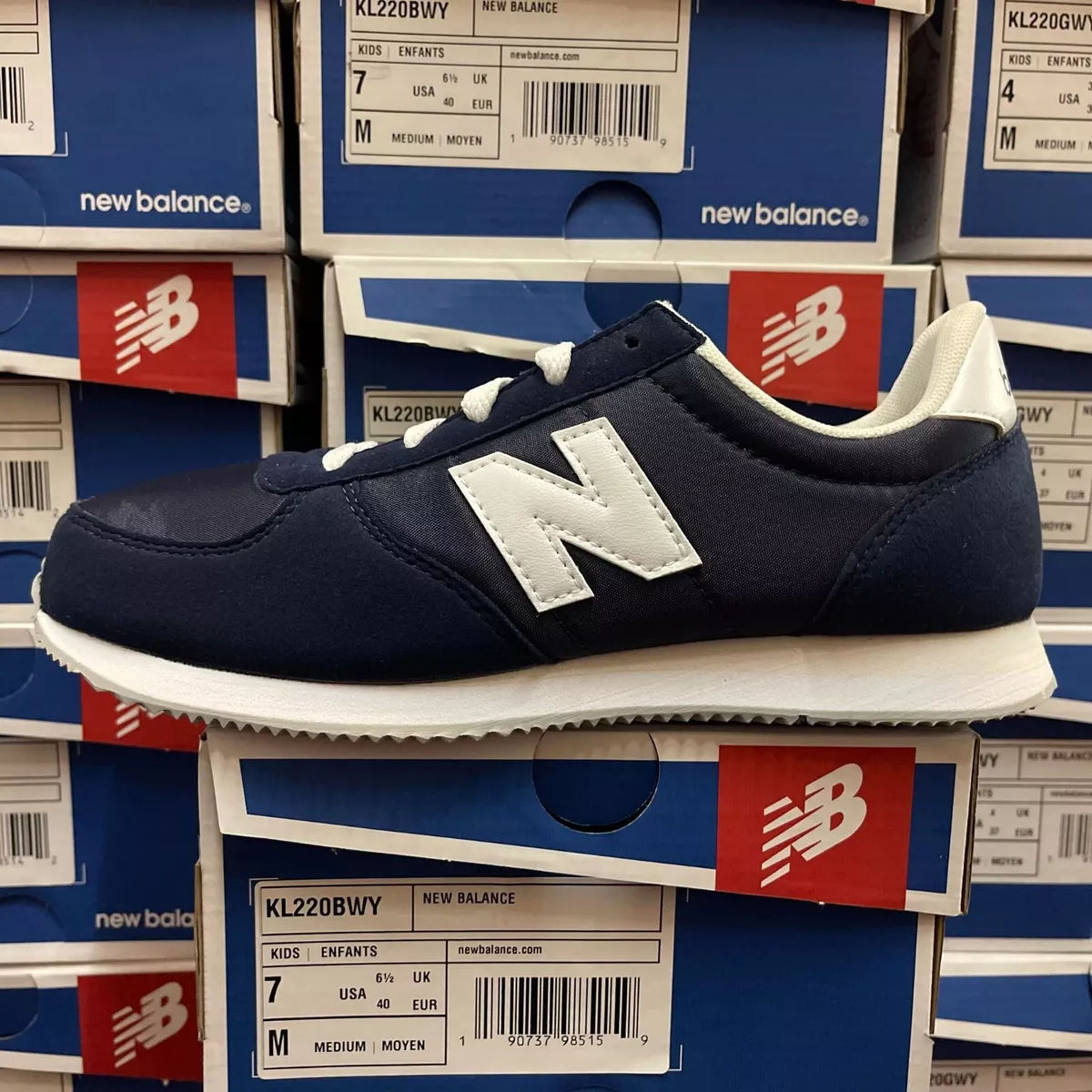 NEW BALANCE 220 KL220NVY NAVY/WHITE ATHLETIC YOUTH WOMEN SNEAKER eBay