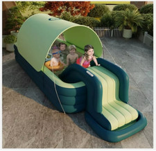 Piscina Inflable EXTRA GRANDE con Tobogán/Toldo/Cubierta Antipolvo 118.11" x118.11"x9.06
