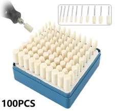 100Pcs Felt Polishing Buffing Pads Wheel Wool Plastic Rotary Tool Kit For Dremel