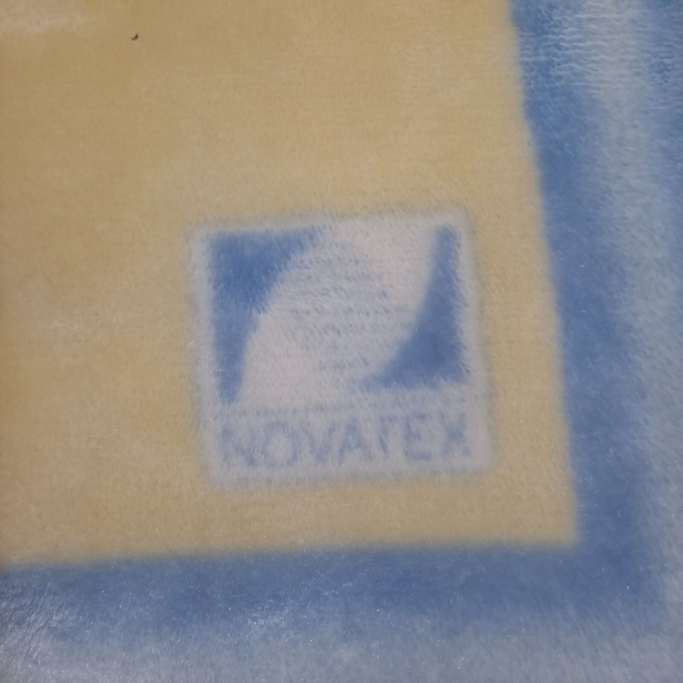 Vintage Novatex Baby Blanket Teddy Bear Yellow Book Crib Soft Plush 33