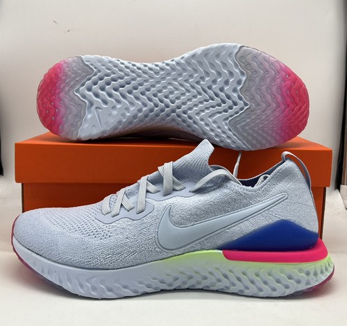 Nike Epic React Flyknit 2 Running Shoes Bq28 453 Hydrogen Blue Mens Size Ebay