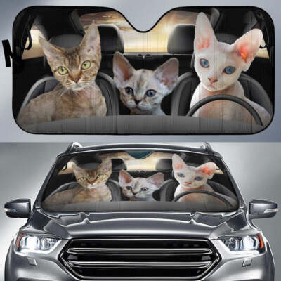 Devon Rex Cat Car Sun Shade Car Sun Visor Funny