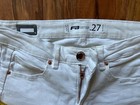 FB Sister Jeans White Denim High Waist Skinny Distressed Stretch sz 27 w/ zipper — photo 2