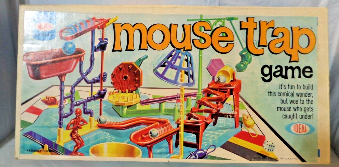 Vintage 1963 IDEAL Mouse Trap Board Game - Factory Sealed- Worn Box