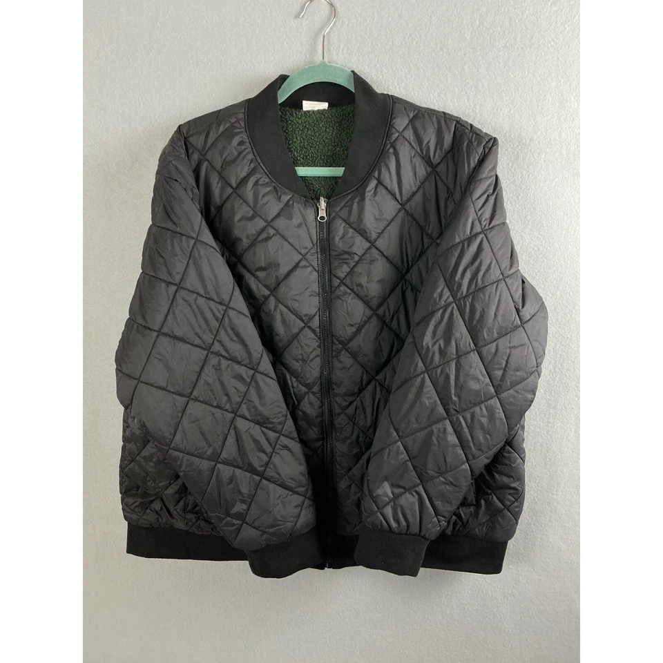 ALYNED 夹克女式 1X 绗缝轰炸机夹克夏尔巴内衬大码 — 第 2/4 张图片