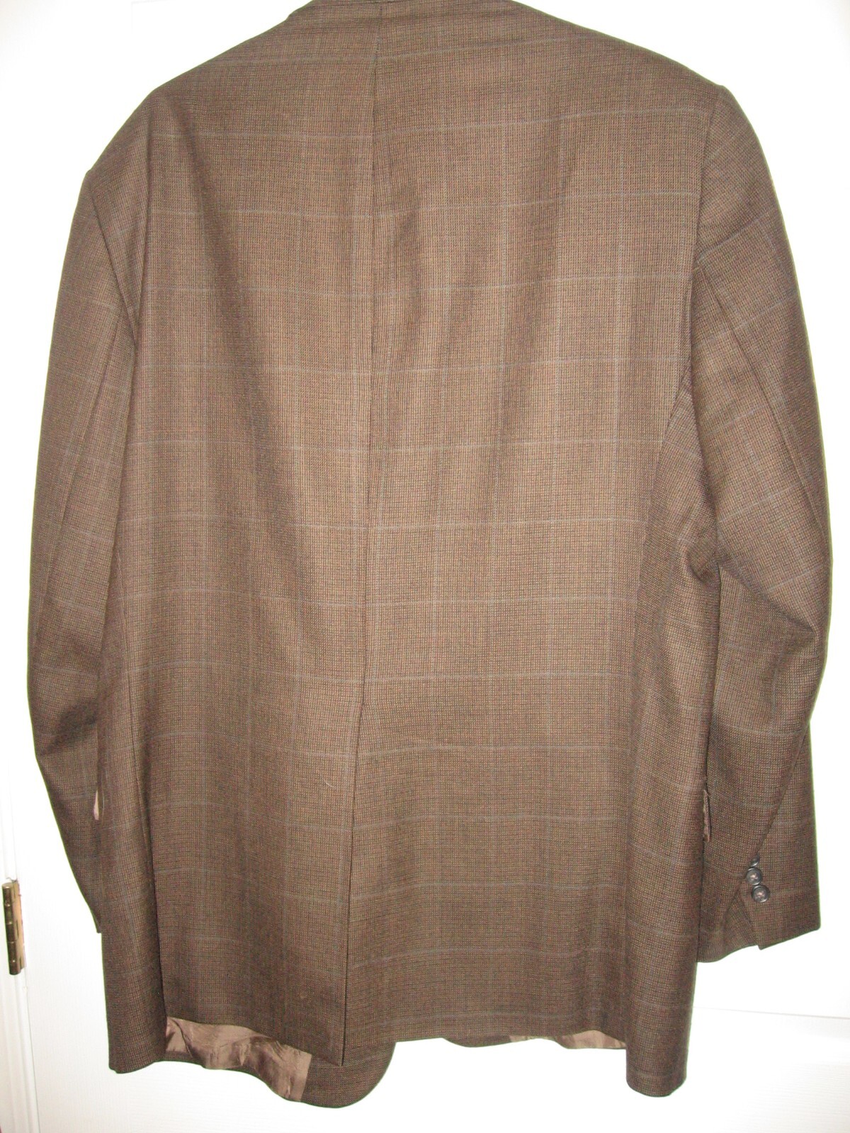 Hardwick Clothes Brown Windowpane Pattern Wool Bl… - image 3