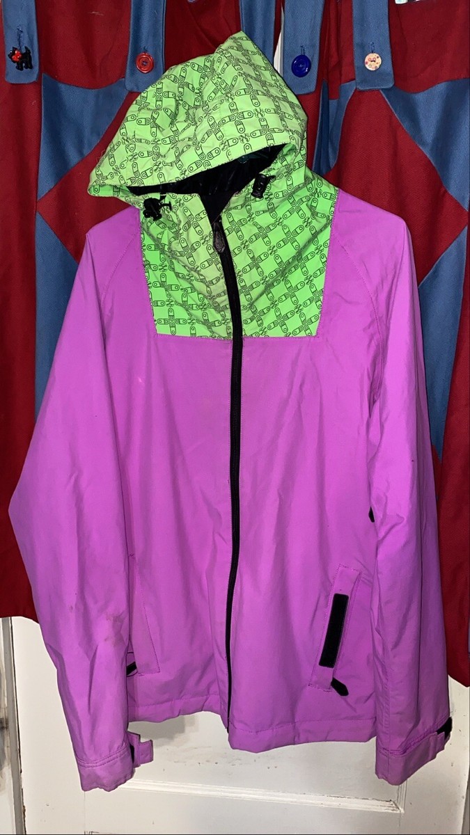 Airblaster Sars Terry Jacket Purple/ Safety Green Men's Small Used