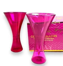 Barbie X Dragon Martini Glass, Pink and Magenta Lot of 4 