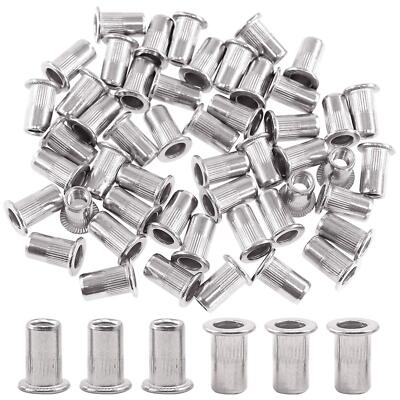 10-24 UNC Flat Head Aluminum Rivet Nut (Rivnut) Insert Nut - Pack Of 25
