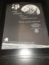 Roger Williams Fill The World With Love Rare Original Promo Poster Ad Framed! #2