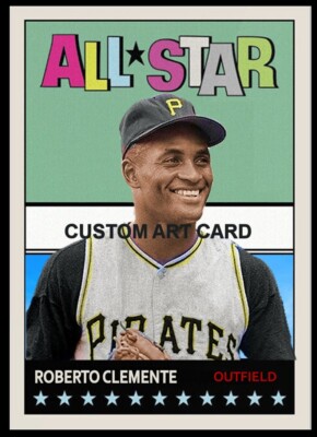 ROBERTO CLEMENTE Pittsburgh Pirates Baseball Art Card