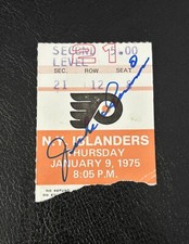 1/9/75 CLARK GILLIES Fights SCHULTZ 1stX/1st G.HOWE HAT TRICK Ticket STUB DROUIN