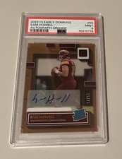 Sam Howell Commanders Clearly Donruss Orange PSA 9 Mint Rookie Card! # 15/ 75