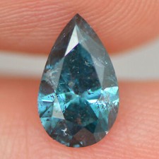 Pear Shape Diamond 1 Carat Fancy Blue Color Loose I1 Clarity Enhanced Polished
