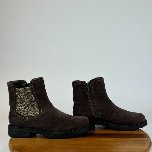 New Womens Clarks Opal Sky Brown Suede Casual Comfort Ankle Boots Size 9 M