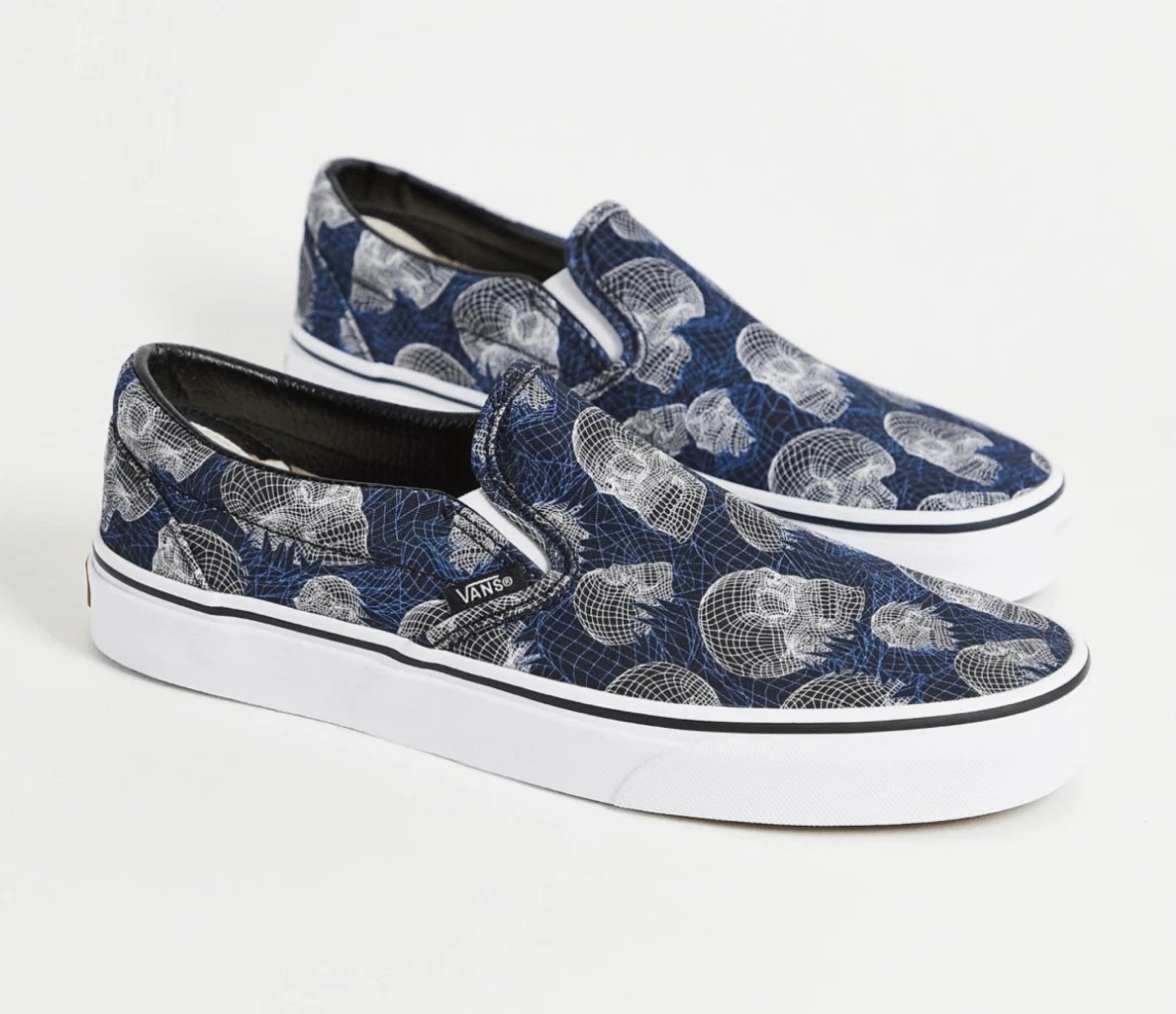 Scarpe slip on classiche con teschio e ferretto Vans ragazzo uomo ragazzo taglia 6 WN 7 5