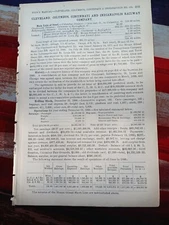 1889 Train Report ~ CLEVELAND COLUMBUS CINCINNATI & INDIANAPOLIS RAILWAY Ohio