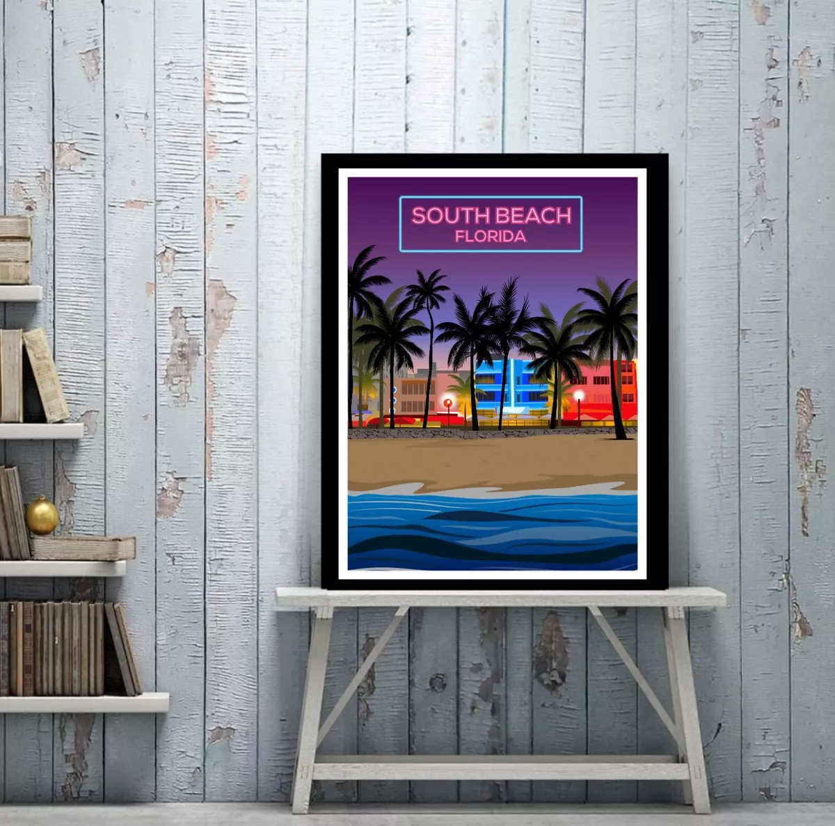 SOUTH BEACH MIAMI FLORIDA Wall Art Vacation Print Beach Print Poster