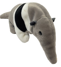 VTG 98 TY Beanie Babies Ants Anteater Plush Black Gray White 12" with Tail