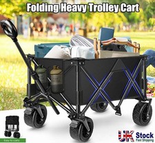 Heavy Festival Trolley Folding Utility Wagon Cart for Garden Camping Shopping UK