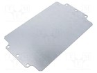 W: 146mm L: 244mm Thk: 1.5mm steel Plating: zinc Mounting plate
