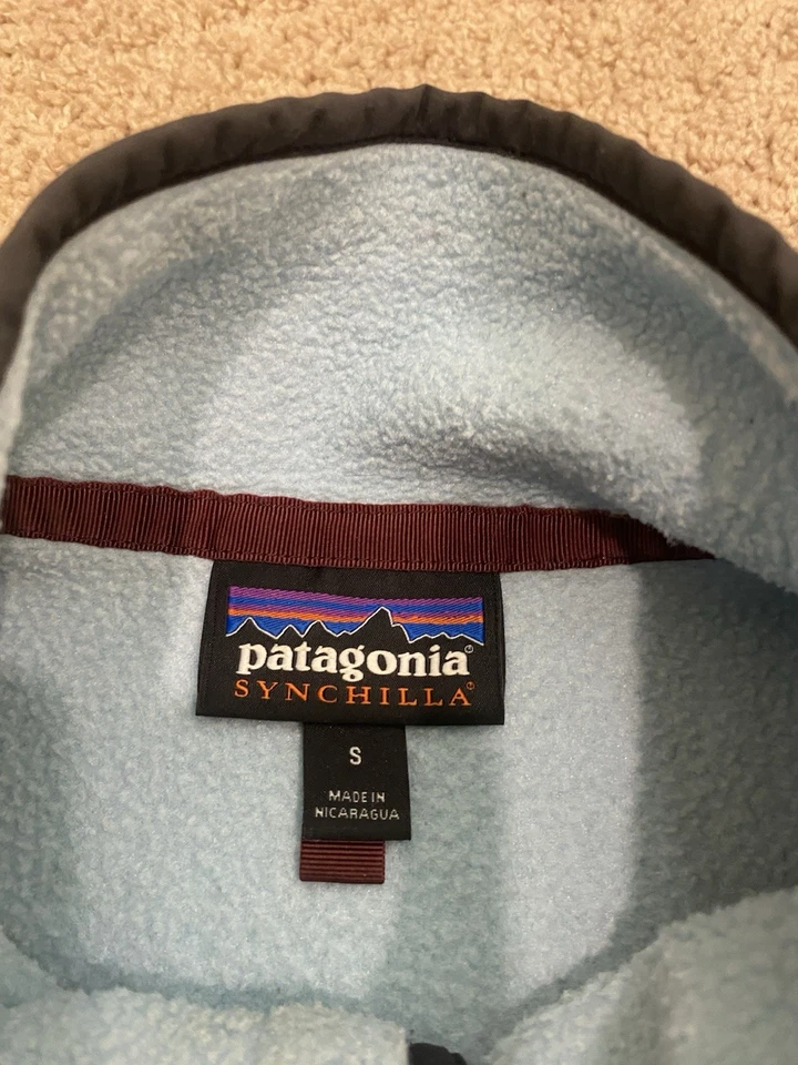 Patagonia Women’s Synchilla Snap-T Fleece Pullover Brown Blue Size Small Outdoor - Image 3 of 4