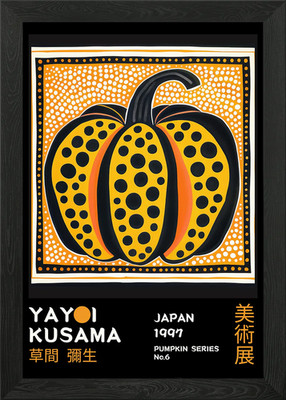 Yayoi Kusama Kürbis Nr.6 Ausstellung gerahmtes Wandbild Poster Leinwanddruck Bild