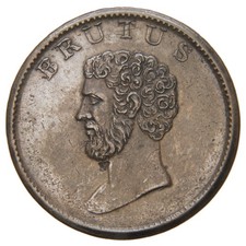 ENGLAND GB UK - ca. 1809-1810 1/2 Penny Conder Token - Essex - Brutus - Nice!