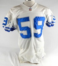 1997 Detroit Lions Kevin O'Neill #59 Game Used White Jersey 50 416