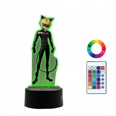 Personalisierte LED Nachtlampe Miraculum Katze