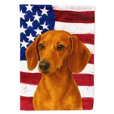 Carolines Treasures WDK6073GF 15.5 x 11.25 in. Red Dachshund American Flag Ga...