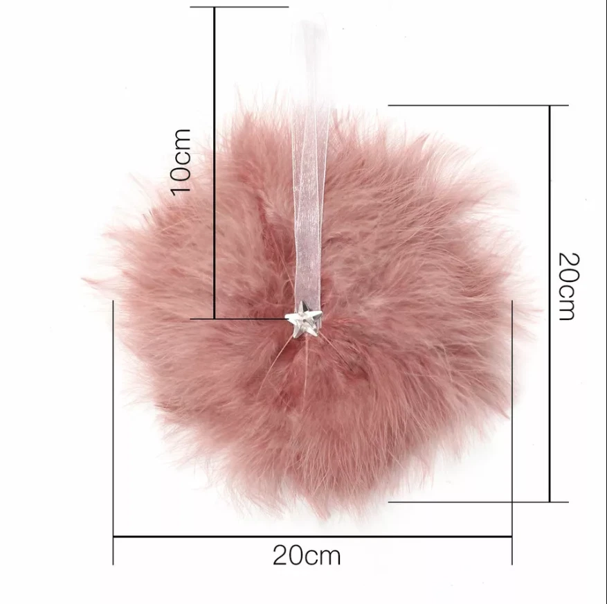 White Feather Star Bauble Hanging Christmas Tree Ornament Decoration