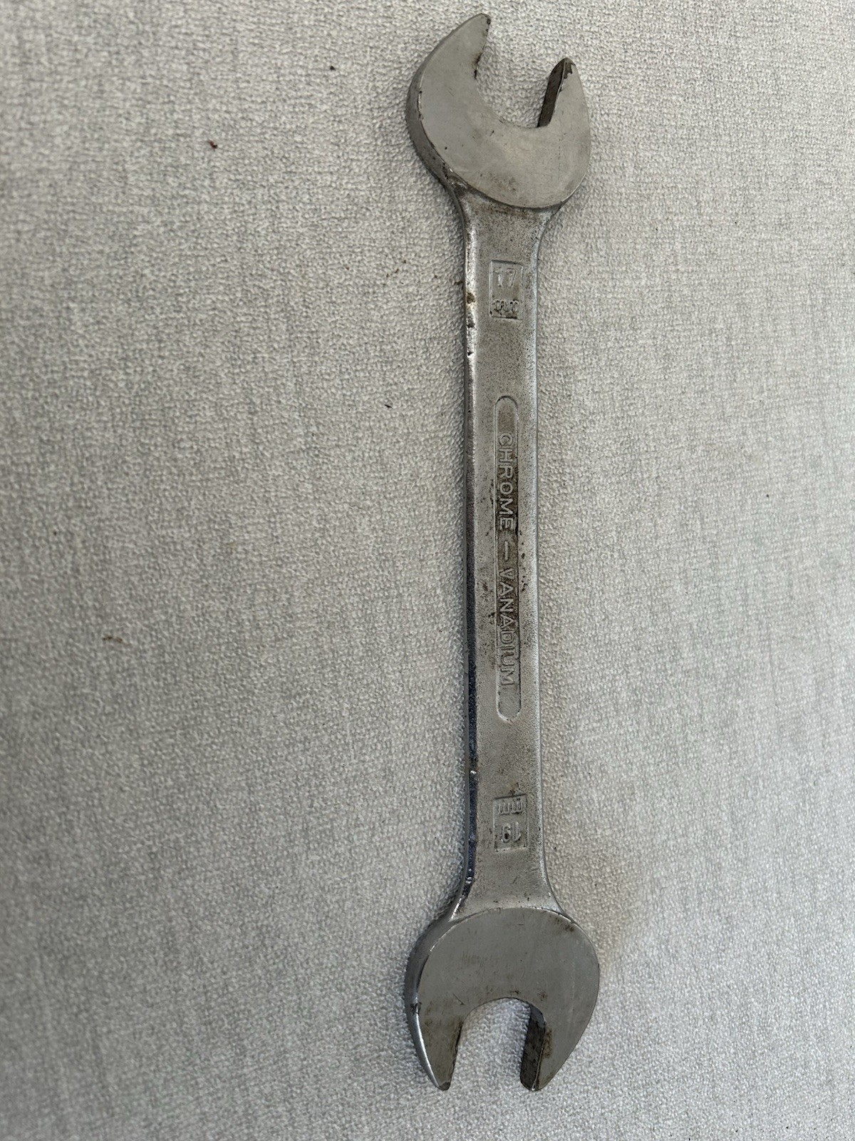 Vintage metric 17mm/18mm open-ended spanner by famous maker KING DICK