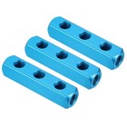 3 Way 6 Port Air Manifold, 3Pcs G1/4" Air Hose Inline Manifold Block Splitter