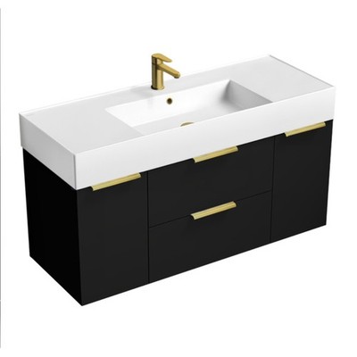 Nameeks Derin-4818-W-C Derin 48'' Wall Mounted Single Basin Vanity - Gold