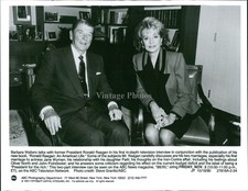 1990 New York Ronald Reagan Barbara Walters Abc Interview Vintage Photo 7x9