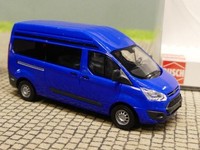 1/87 Busch Ford Transit Custom Bus Hochdach Blau 52501