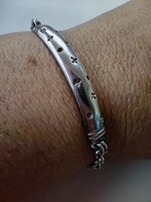 Dower & Hall Sterling Silver Naughts & Crosses ID Bracelet