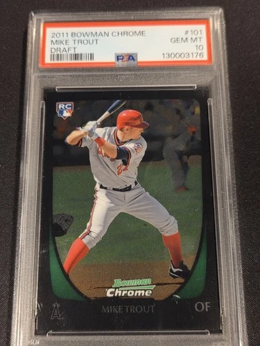 Mike Trout 2011 Bowman Draft Chrome Rookie Card Gem Mint PSA 10 RC Angels #101